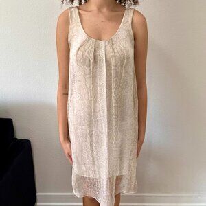 Carla Conti Scoop Neck Sleeveless Dress with Silk Overlay